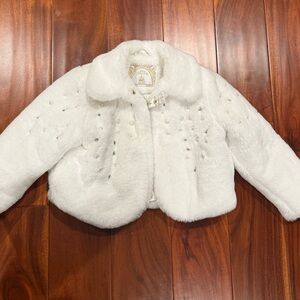 Disney Princess White Faux Fur Kids Jacket